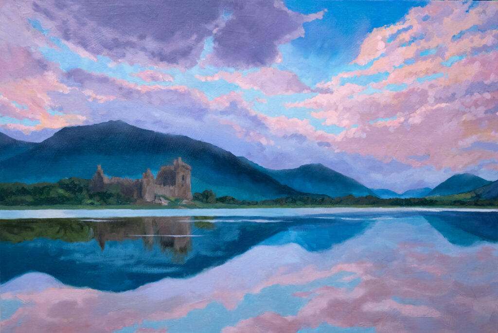 Landscapes by Tess Dunlop - painting of Kilchurn Castle on the banks of Loch Awe