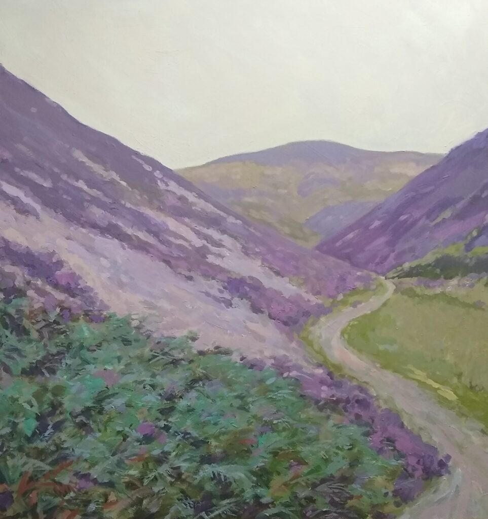 Landscapes by Tess Dunlop - Edinburgh Pentlands brought to life in oils - Heather Weather